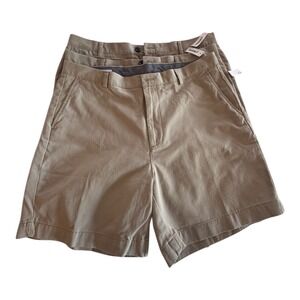 Amazon Essentials Mens Classic Fit Chino 9-inch Shorts 36 Khaki Brown 3 Pack